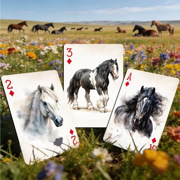 Horse Playing Cards Deck | Western Equestrian Theme | Blue Core Premium Cards - Picture 8 of 10